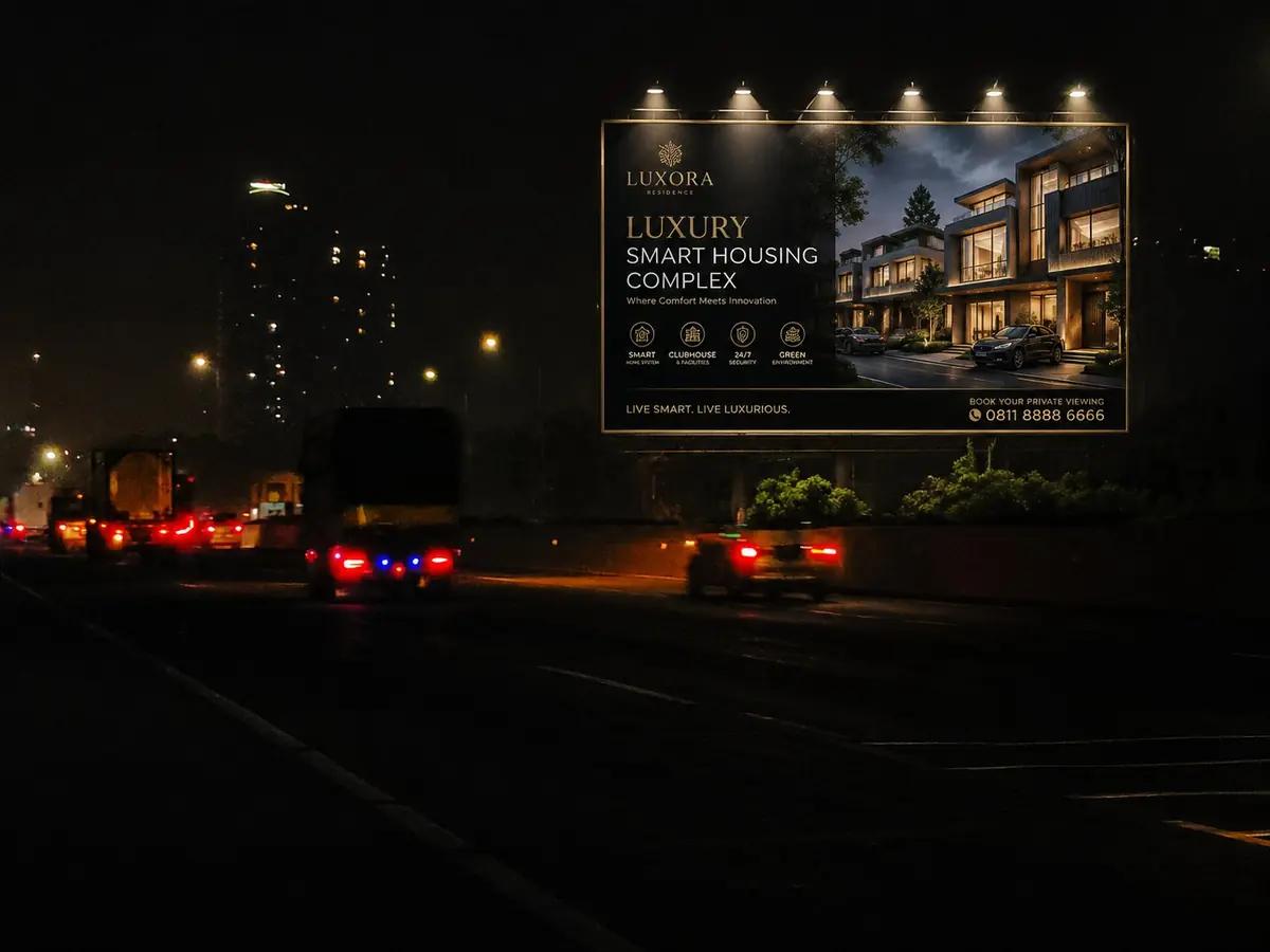 Billboard koridor tol malam hari